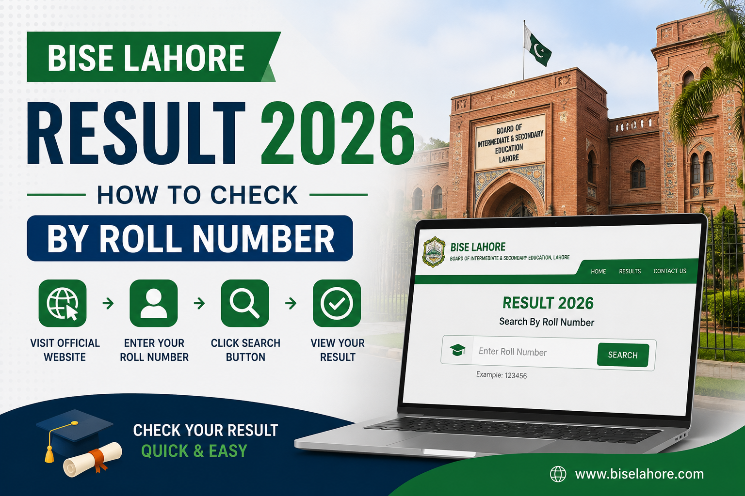 BISE Lahore Result 2026 – Check Matric & Inter Result by Roll Number