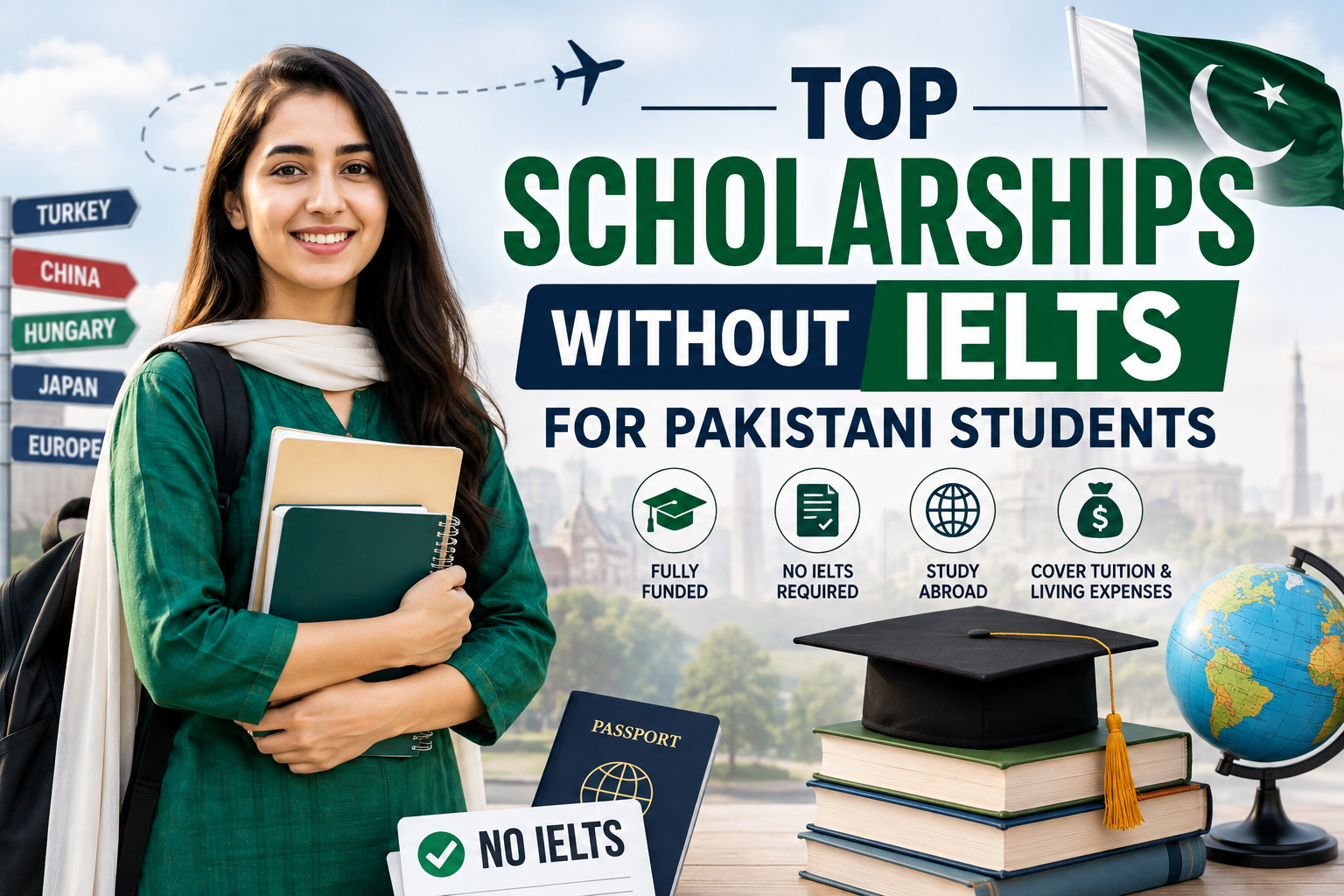 Top Scholarships Without IELTS for Pakistani Students 2026